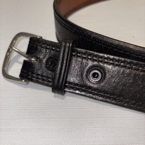 Don Hume Black Genuine Leather Belt 32 - Picture 2 of 6