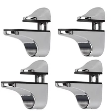 Adjustable Glass Shelf Bracke, Qikuver Adjustable Wood/Glass Shelf Bracket Wa...