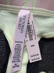 Lot 5 Victoria&rsquo;s Secret sz M Logo Cotton Thong String Panty Bundle Pack Set