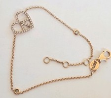 Pretty 18ct rose gold 0.25ct diamond heart peace bracelet 