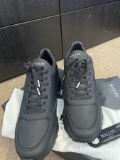Mallet London, Men's Size 9, Propham Black Leather Trainers, Designer Shoes