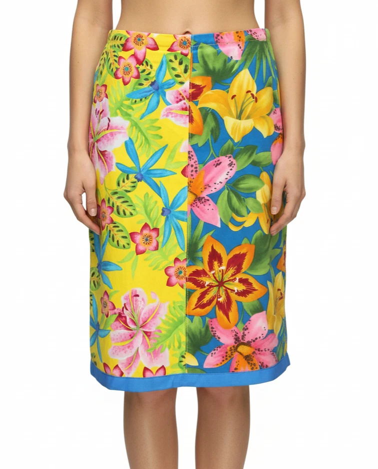 Vintage Tommy Hilfiger Women's Colorful Floral Pencil Skirt Stretch Size 10