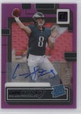 2022 Panini Clearly Donruss Rated Rookie Purple /175 Carson Strong #61 Auto p8v