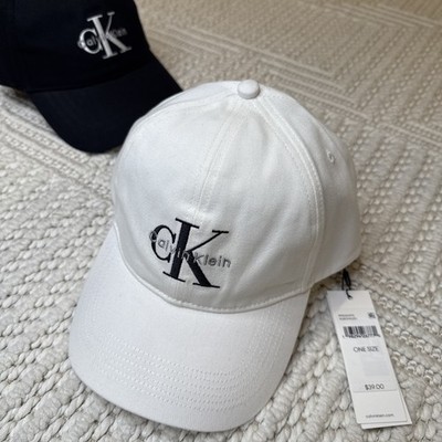 Calvin Klein Men's/Unisex  Monogram Logo White Baseball Cap / Hat One Size NWT