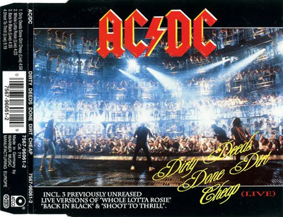 CD SINGLE AC/DC Dirty Deeds Done Dirt Cheap (Live) ATCO