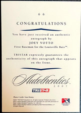 Joey Votto 5枚限定 パッチオート 直筆サイン Joey Votto 5枚限定