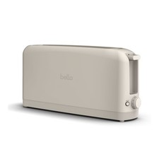 BELLA 2 Slice Slim Toaster Extra Long Slot 6 Shade Settings Oatmilk