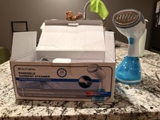 Beautural Handheld Garment Steamer Blue 1200W Auto Shut-Off w/ Attachments