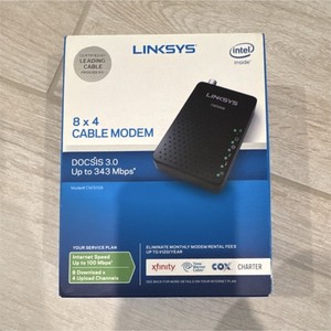 Linksys CM3008 DOCSIS 3.0 Cable Modem 343 Mbps Ethernet (RJ-45) Black