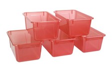 Small Cubby Bins   Plastic Storage Containers for Classroom, 12.2 x 7.8 x 5.1 in