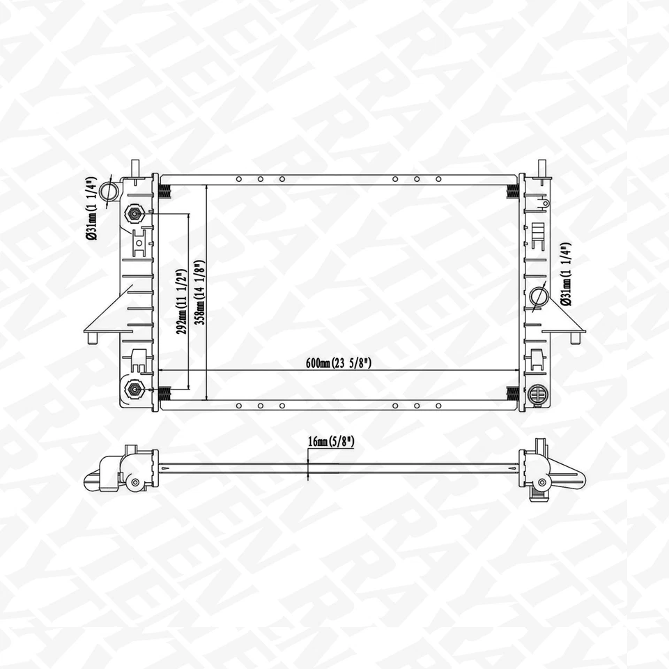 Radiator for 1994-2002 Saturn SC1 SC2 SL SL1 SL2 1994-2001 SW2 1994-1999 SW1 Foto 2 de 4