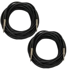Professional 25 Feet 12 Gauge 1/4 to 1/4 TS Speaker Cables - 12AWG 25ft DJ/PA Sp