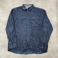 Tom Tailor Corduroy Shirt Mens 2XL Long Sleeve Cord Dotted Button-Down, Navy