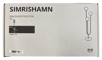 New IKEA SIMRISHAMN White Glass Floor Lamp 158 cm (62 