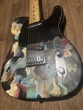 Fender Telecaster Guitar – Black (Custom painted by Artist Joe Barnard)