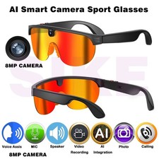 AI Bluetooth Smart Glasses with Camera  Voice Assistant Noise Canceling Transla
