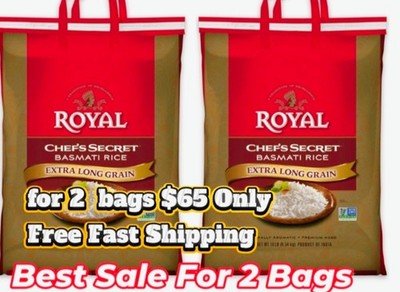 2 bags Chef's Secret Basmati White Rice -  Extra Long Grain Basmati Rice - 10 lb