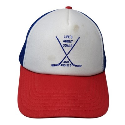 Life's About Goals And Assists Snapback Trucker Hat Multicolor One Size Otto