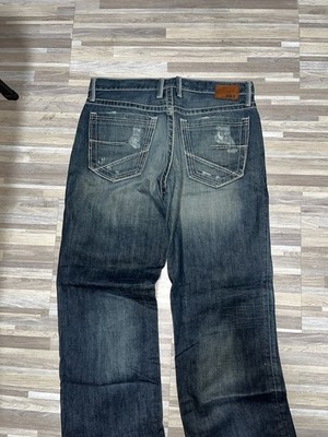 BKE Straight Fit Men's Jeans Medium Wash Distressed Blue Denim 5-Pocket