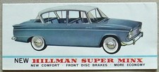HILLMAN Super Minx Car Sales Brochure 1963 Ref 896/H
