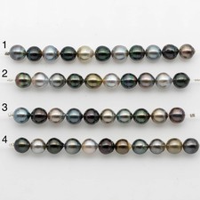 9-10mm Tahitian Pearl in Short Strand with All Natural Color with High Luster f