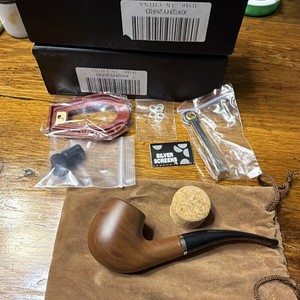 2-Stündenglass Billiard Tobacco Smoking Pipe w/ Cork Stopper, Silver Screens