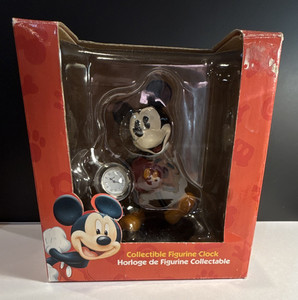 Disney Mickey Mouse Collectible Figurine Clock Analog Quartz Movement