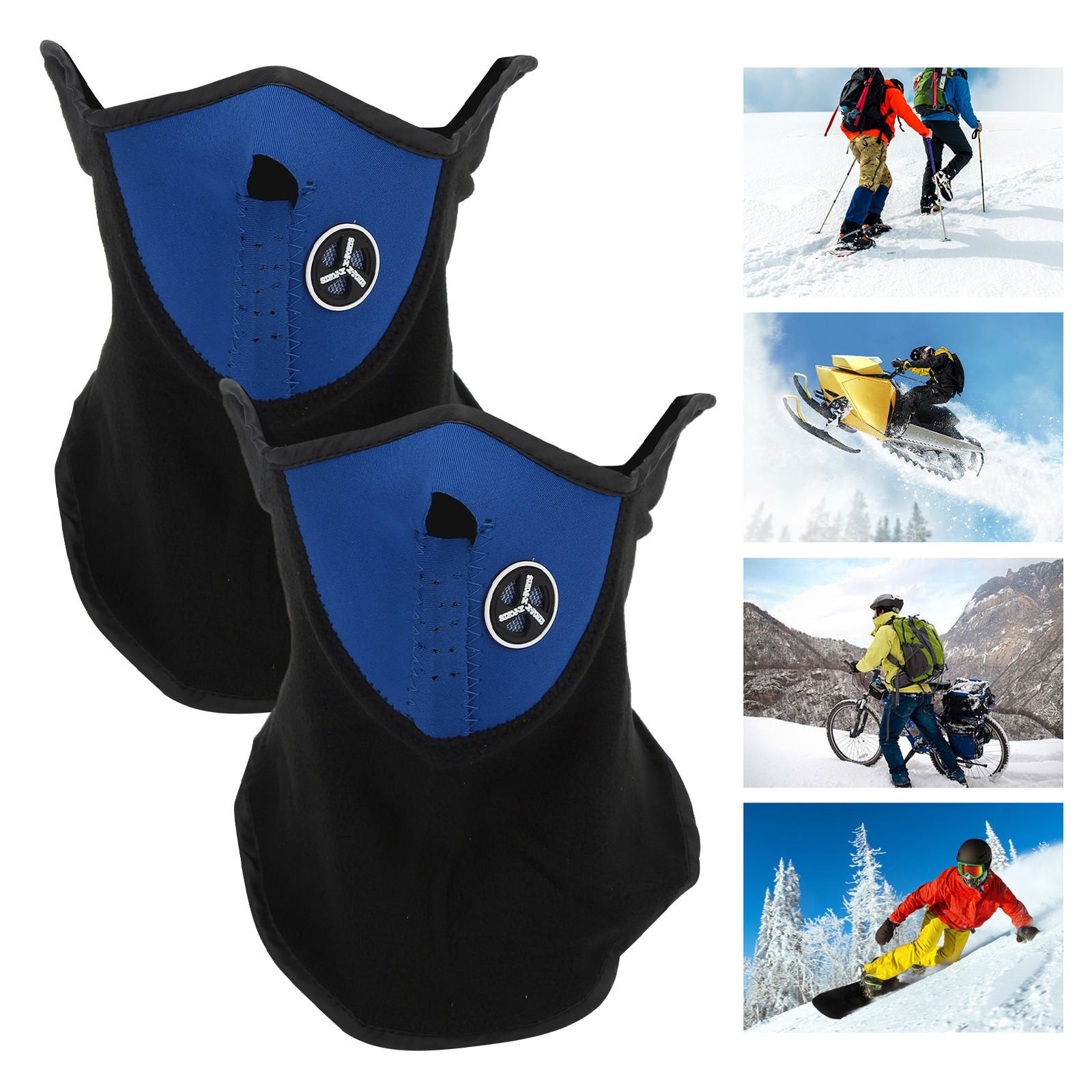 (Blue)Half Face Mask Windproof Anti Dust Winter Cycling Mask For Motorcycle HG.