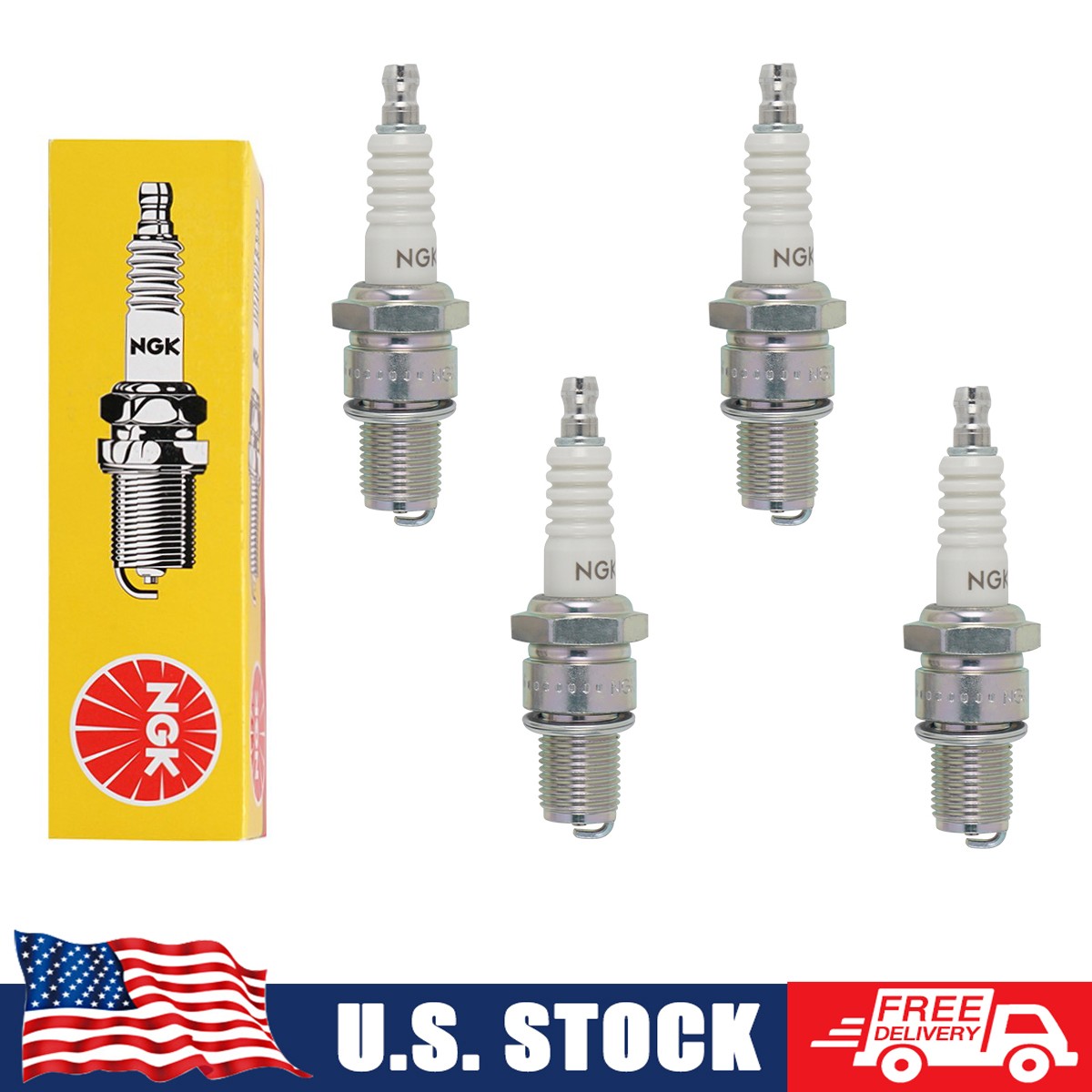 4PCS Motorcycle NGK Spark Plug B8ES 2411 For Honda CB350 CL350 CL450 MT250 MR175