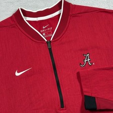 Nike Alabama Crimson Tide Men Dri-FIT 1/4 Zip Pullover Red 908359 Large NCAA SEC