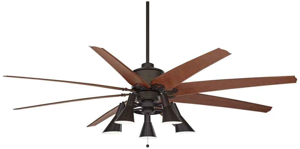 72" Farmhouse Indoor Ceiling Fan with LED Light Remote Bronze Living Room House - Image 2 of 4