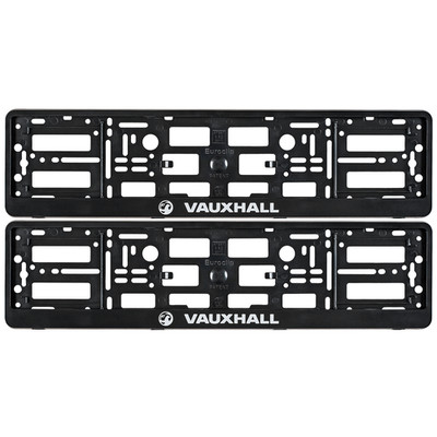 2xNeu Schwarz Effekt Kennzeichenhalter Einfassung Rahmen für Vauxhall (Opel) Corsa