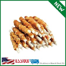 MON2SUN Dog Treats, Rawhide Twist Chicken Hide Sticks, Suitable for Puppy and Sm