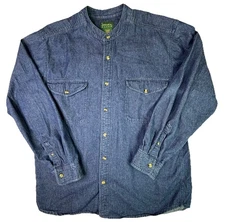 Scandia Woods Men's Denim Shirt XL Regular Button Up Long Sleeve Blue Casual