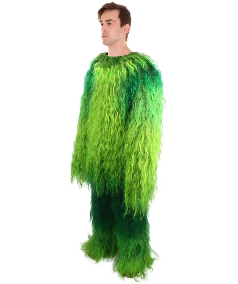Disfraz De Guerrero Mono Peludo Unisex Verde Militar Resistencia Bigfoot M L - Imagen 2 de 4