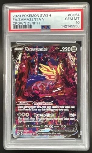 2023 Pokemon SWSH Crown Zenith Zamazenta V Galarian Gallery #GG54/GG70 PSA 10