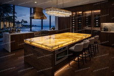 Golden Onyx Countertop Translucent Luxury Stone Kitchen Island Slab