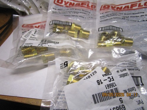 3/8" Male NPT x 1/8" Female NPT Brass Bushing QTY 20