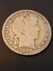 1908-P Barber Half Dollar Coin