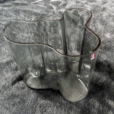 Iittala Alvar Aalto Smoked Glass Vase (Dark Grey) 