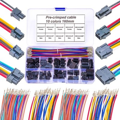 Molex 3.0mm Male & Female Extension Connector Kit with 22AWG Premium Pre-Crim...