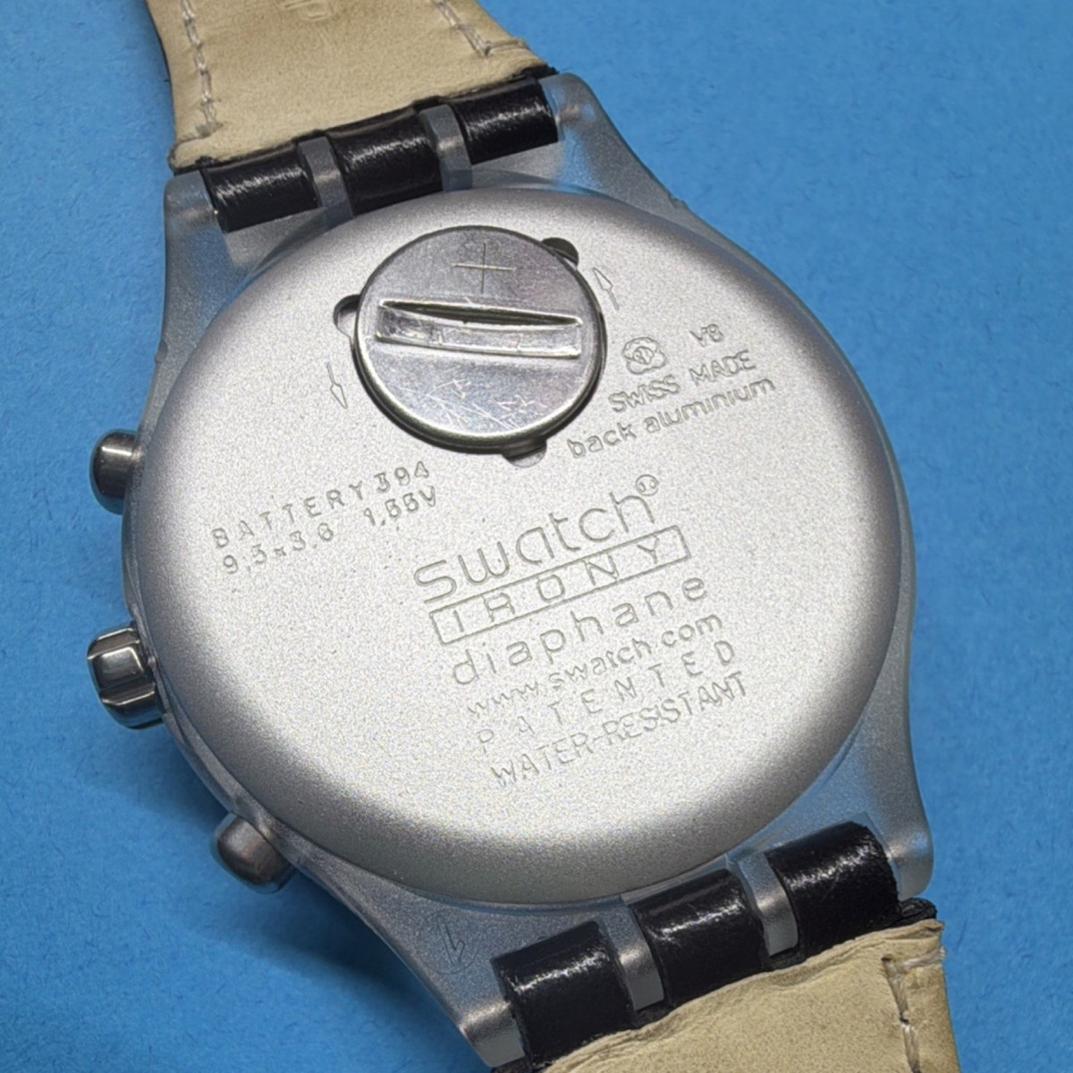 Swatch Irony Diaphane Chronograph Men's Black Dial Leather