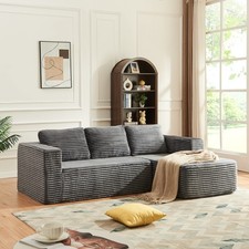 3 Seater Modular Sectional Sofa,Cloud Boneless Couch with Memory Foam Seating