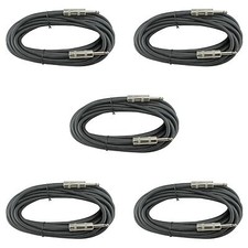5 pack 50 ft foot feet PA DJ AUDIO 1/4 ends mono Speaker Cables cords 16GA Gauge