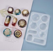 New Shiny 8-Cavity Pendant Resin Mold - Jewelry Silicone Mold
