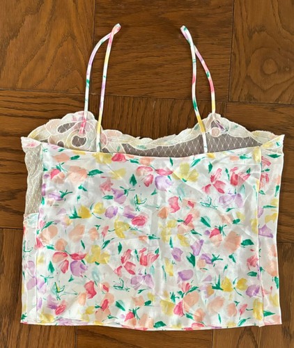 Victoria's Secret Gold Label Vintage Camisole Top geblümt Gr. S cremeweiß Spitze Netz - Bild 7 von 9