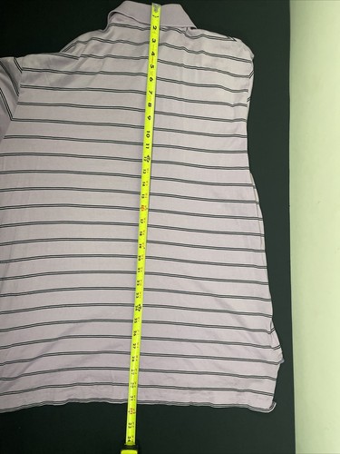 Polo Golf Ralph Lauren Mens L Large Short Sleeve Purple Stripe Pima Cotton - Picture 8 of 8
