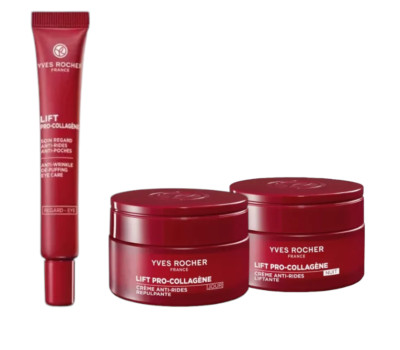 Yves Rocher Lift Pro Collagene Anti Falten Tag Nacht Augenpflege Creme 3er Set