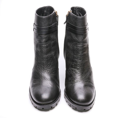 Black Leather Leigh 90MM Lug Sole Boots 