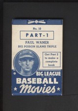 1938 Goudey Baseball Flip Movie Booklet #10 Paul Waner HOF Part 1 Blue